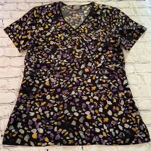 Runway by Cherokee Women’s Speckled Scrub Top, Size Medium
